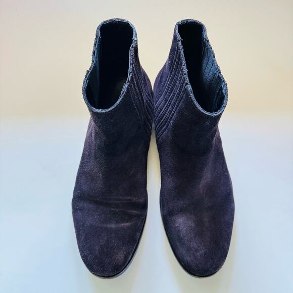 ALLSAINTS Washed Black Suede Leather Chelsea Pull On Ankle Boot Booties 41 8.5 main image 7